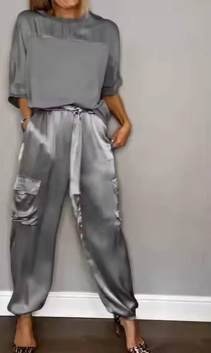 Gray Elegant Two-piece Set.