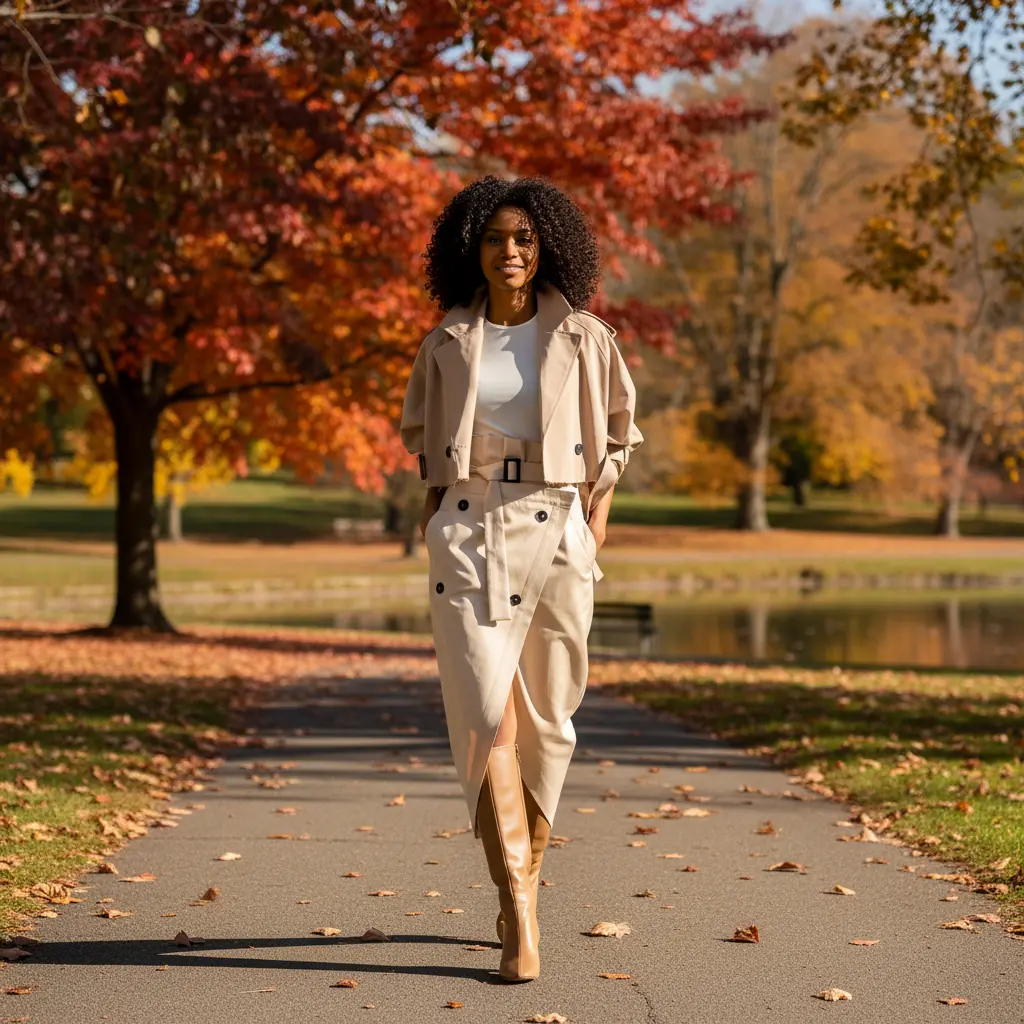 2-Piece Office Lady Tracksuit Set – Long Sleeve Jacket & High Split Skirt Queen D LA