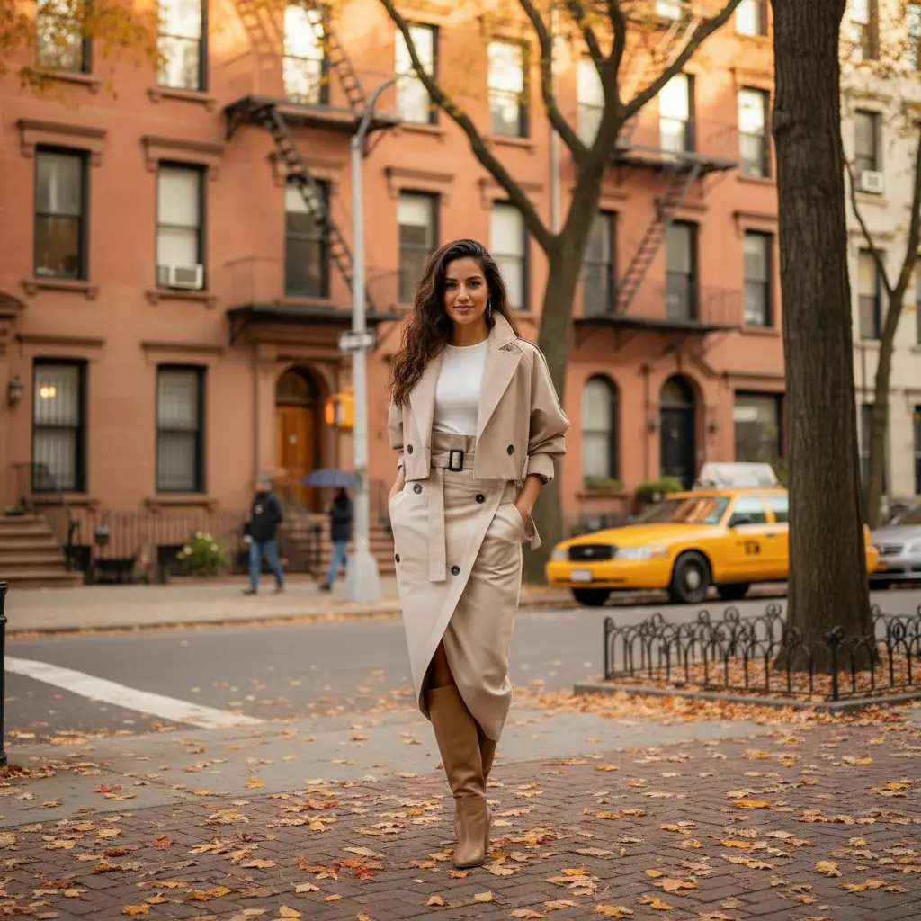 2-Piece Office Lady Tracksuit Set – Long Sleeve Jacket & High Split Skirt Queen D LA