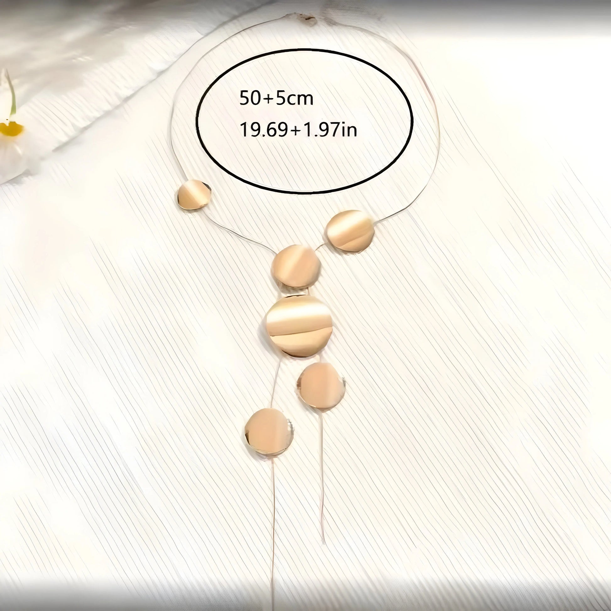 Long Round Collarbone Chain Necklace for Women. Queen D LA