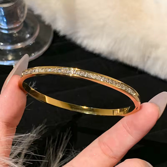 Stainless Steel Zircon Gold Bracelet Queen D LA